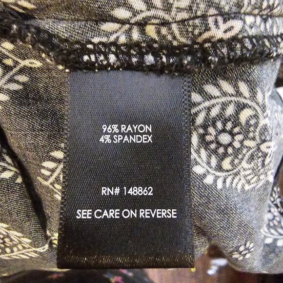 Torrid Black Dress Womens Size Medium 00 Boho Work Mini Challis Trapeze White - Picture 7 of 8